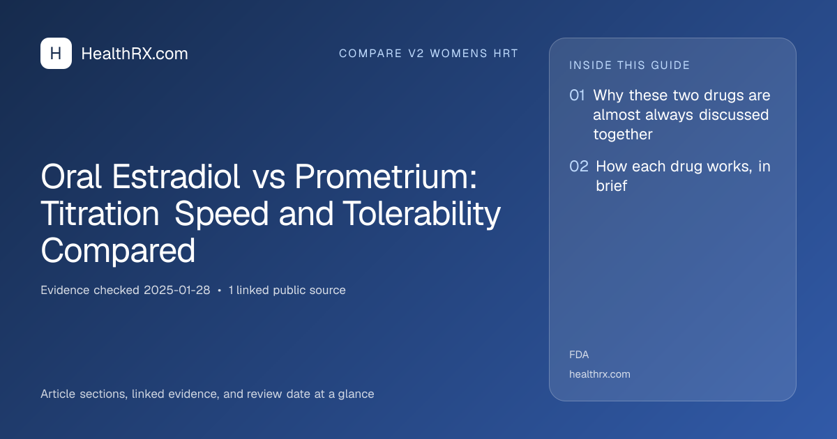 Evidence overview for Oral Estradiol vs Prometrium: Titration Speed and Tolerability Compared
