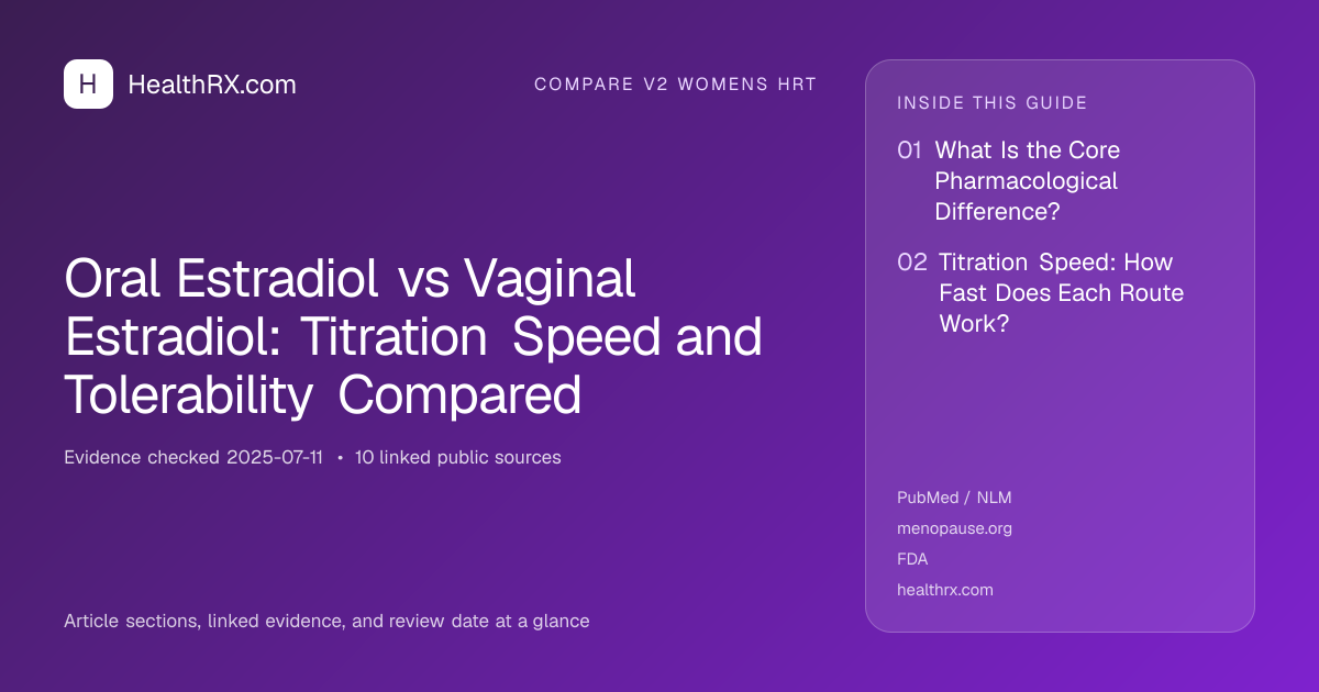 Evidence overview for Oral Estradiol vs Vaginal Estradiol: Titration Speed and Tolerability Compared