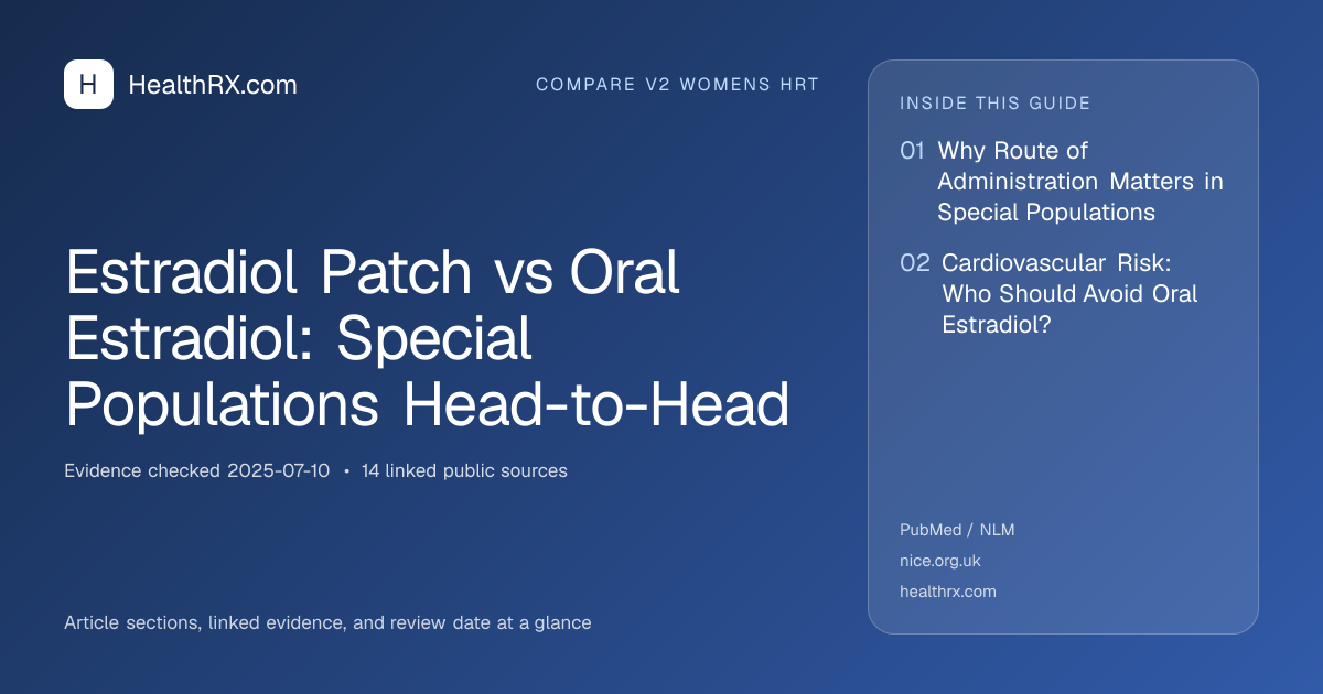 Evidence overview for Estradiol Patch vs Oral Estradiol: Special Populations Head-to-Head