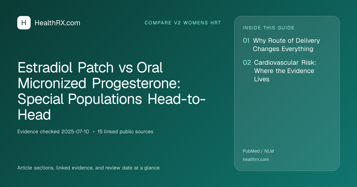 Evidence overview for Estradiol Patch vs Oral Micronized Progesterone: Special Populations Head-to-Head