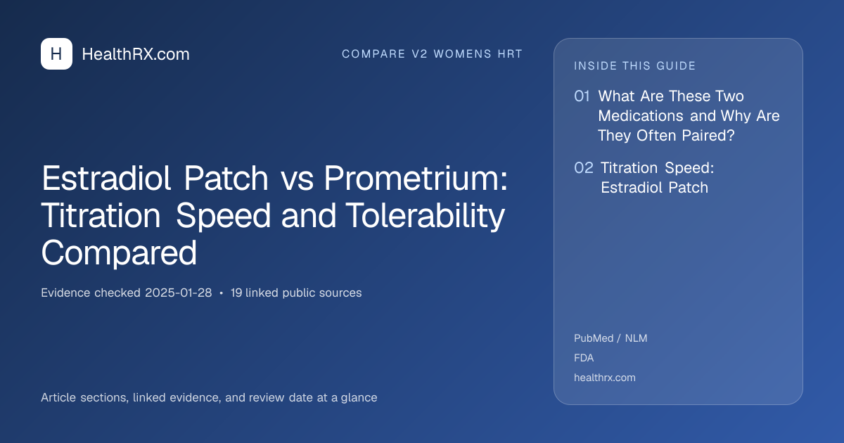 Evidence overview for Estradiol Patch vs Prometrium: Titration Speed and Tolerability Compared