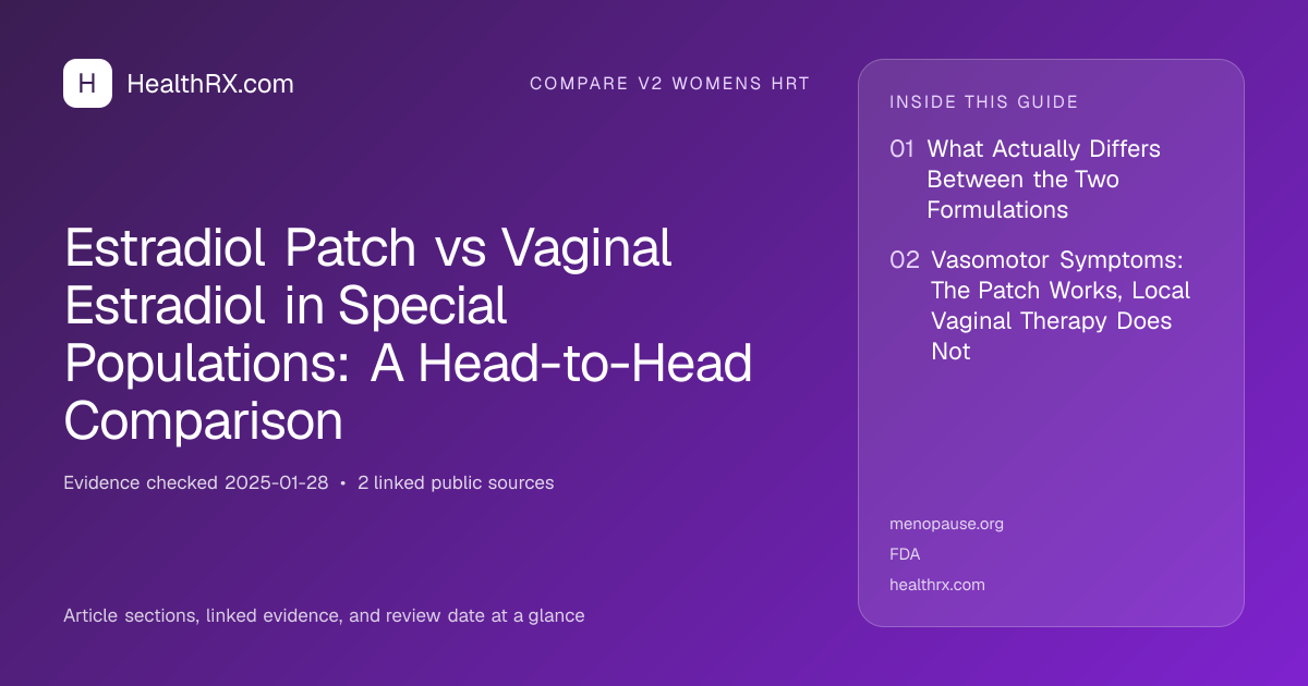 Evidence overview for Estradiol Patch vs Vaginal Estradiol in Special Populations: A Head-to-Head Comparison