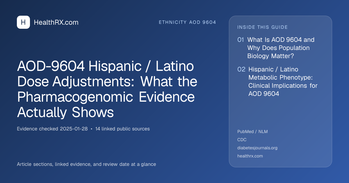 Evidence overview for AOD-9604 Hispanic / Latino Dose Adjustments: What the Pharmacogenomic Evidence Actually Shows