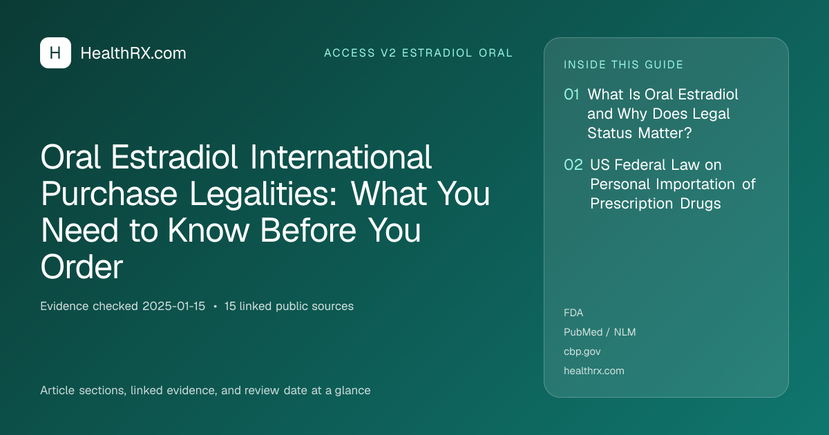 Evidence overview for Oral Estradiol International Purchase Legalities: What You Need to Know Before You Order