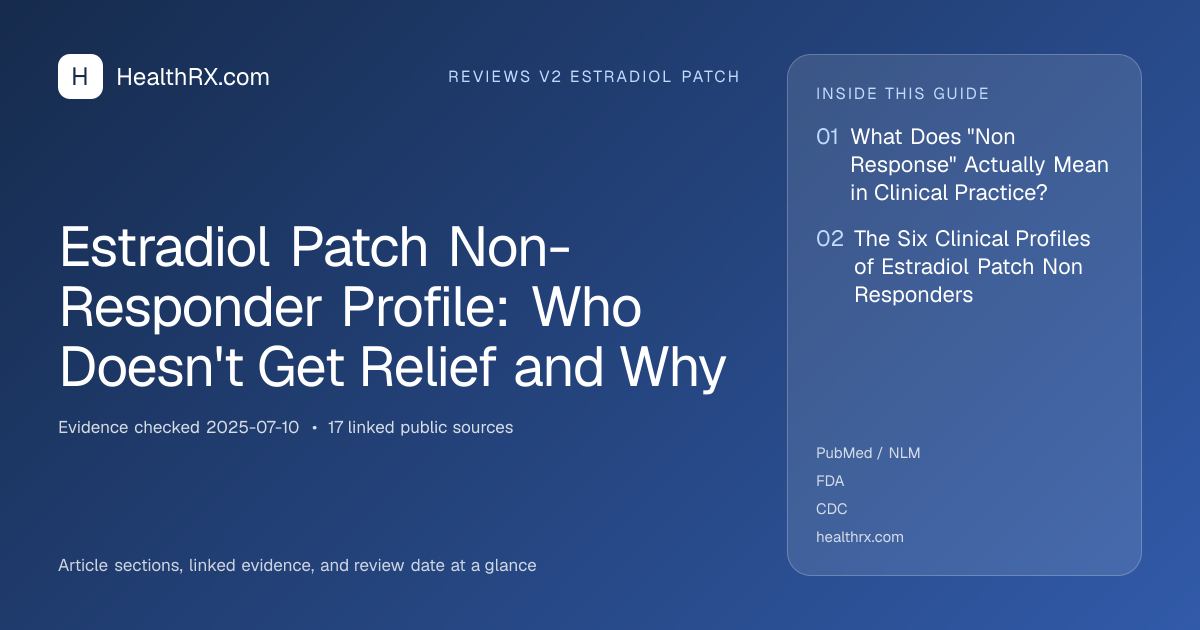 Evidence overview for Estradiol Patch Non-Responder Profile: Who Doesn't Get Relief and Why