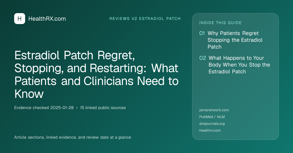 Evidence overview for Estradiol Patch Regret, Stopping, and Restarting: What Patients and Clinicians Need to Know