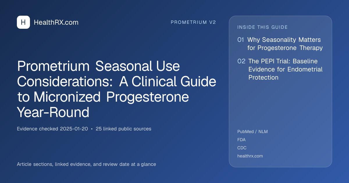 Evidence overview for Prometrium Seasonal Use Considerations: A Clinical Guide to Micronized Progesterone Year-Round