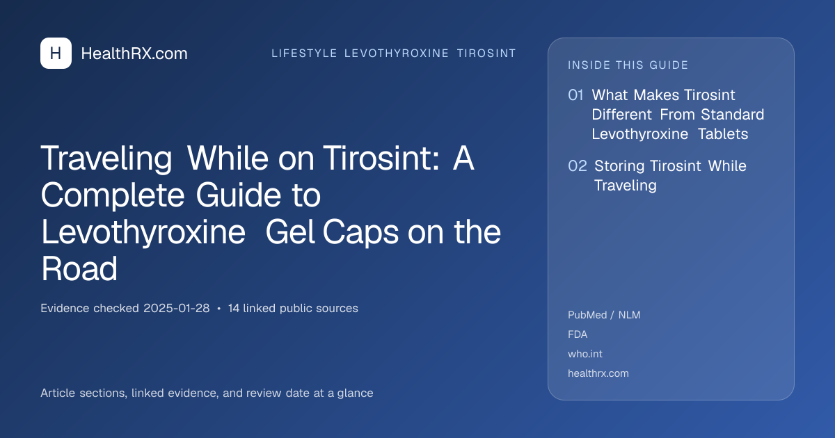 Evidence overview for lifestyle levothyroxine tirosint: Traveling While on Tirosint: A Complete Guide to Levothyroxine Gel Caps on the Road