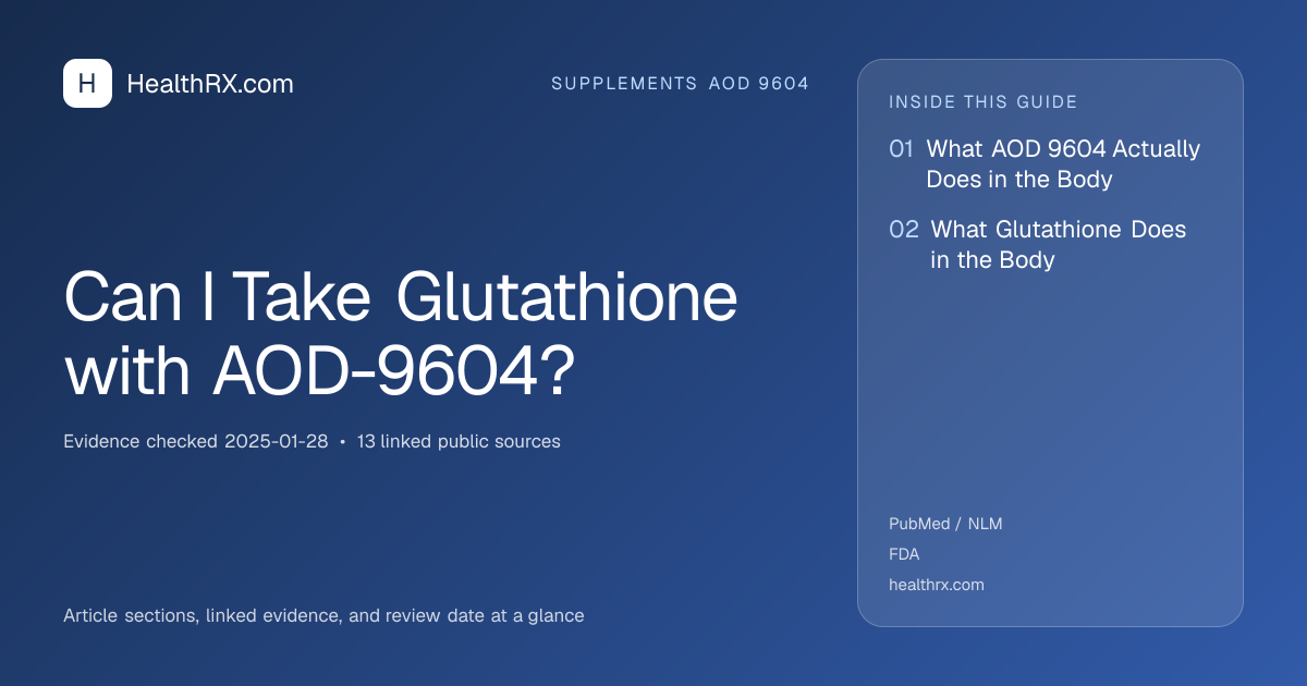 Evidence overview for Can I Take Glutathione with AOD-9604?