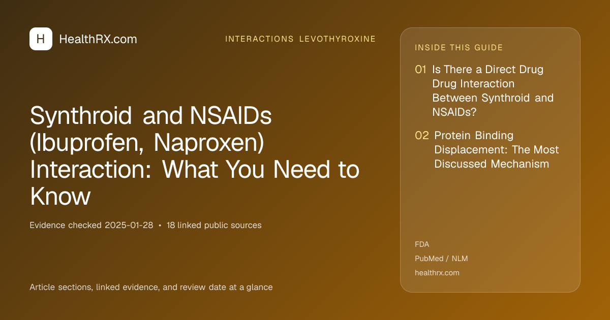 Evidence overview for interactions levothyroxine: Synthroid and NSAIDs (Ibuprofen, Naproxen) Interaction: What You Need to Know