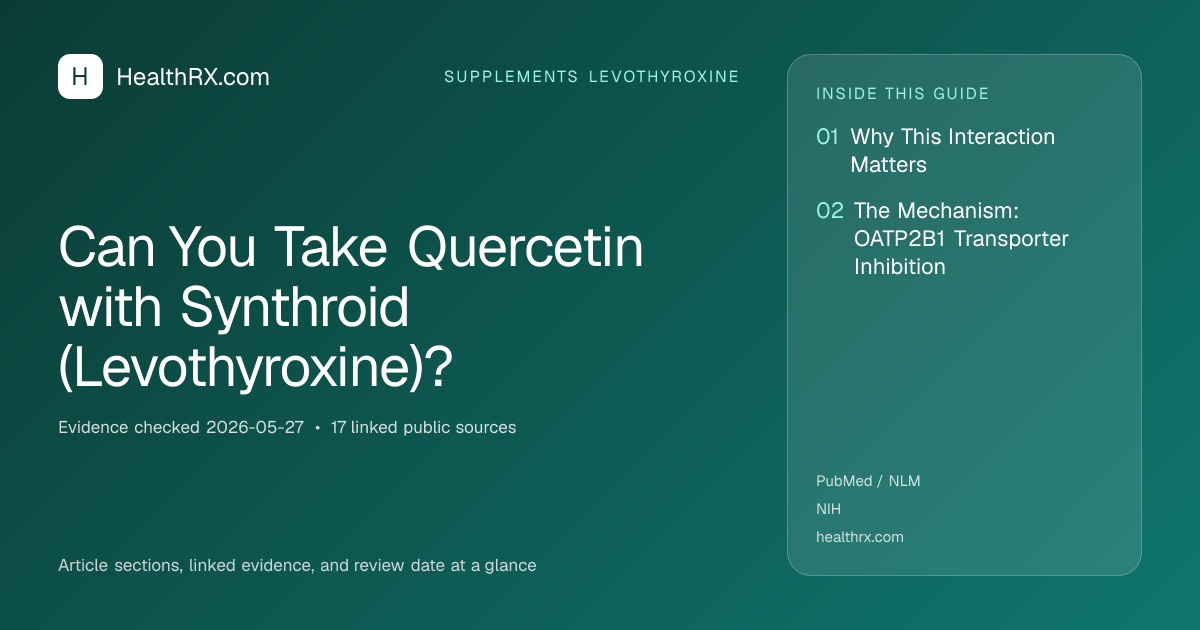 Evidence overview for supplements levothyroxine: Can You Take Quercetin with Synthroid (Levothyroxine)?