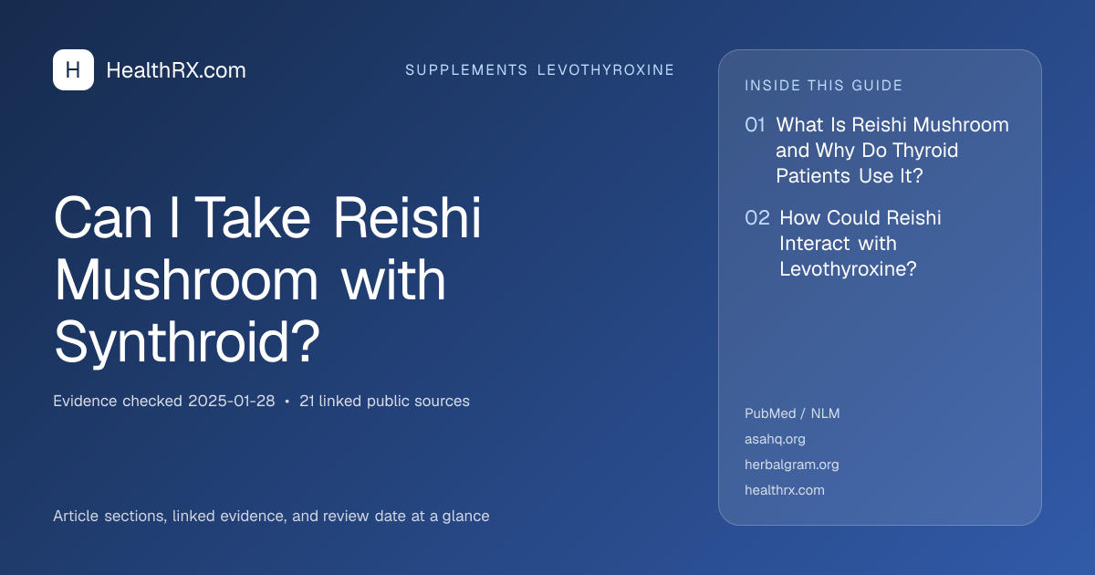 Evidence overview for supplements levothyroxine: Can I Take Reishi Mushroom with Synthroid?