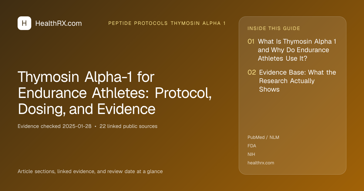 Evidence overview for Thymosin Alpha-1 for Endurance Athletes: Protocol, Dosing, and Evidence