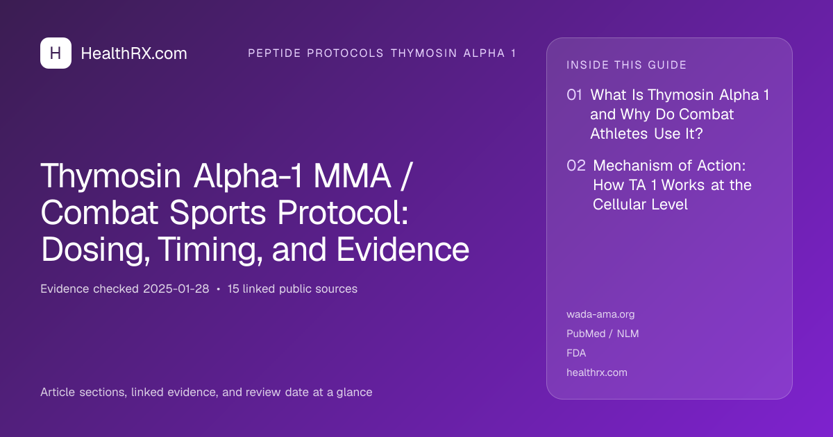 Evidence overview for Thymosin Alpha-1 MMA / Combat Sports Protocol: Dosing, Timing, and Evidence