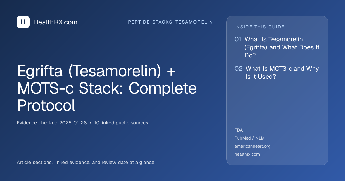 Evidence overview for Egrifta (Tesamorelin) + MOTS-c Stack: Complete Protocol