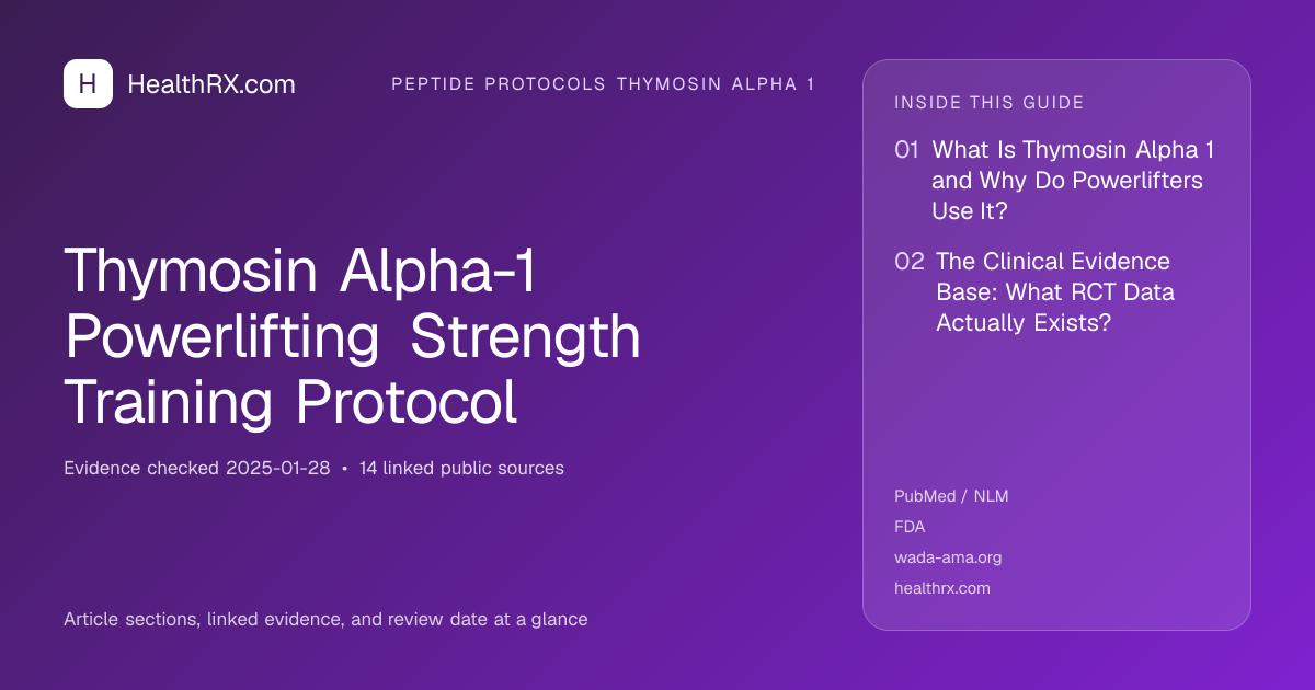 Evidence overview for Thymosin Alpha-1 Powerlifting Strength Training Protocol