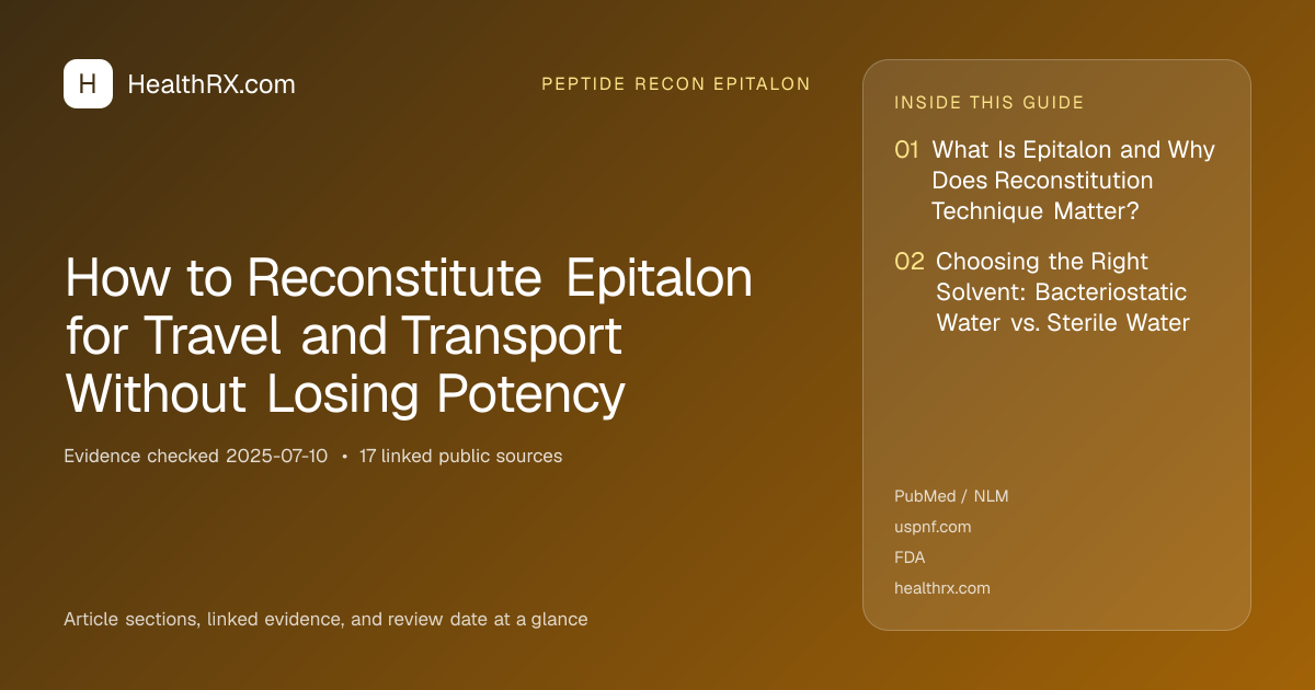 Evidence overview for How to Reconstitute Epitalon for Travel and Transport Without Losing Potency