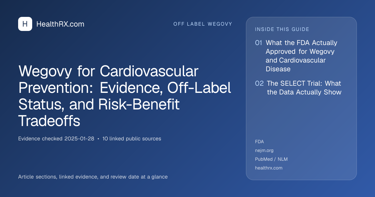Evidence overview for Wegovy for Cardiovascular Prevention: Evidence, Off-Label Status, and Risk-Benefit Tradeoffs