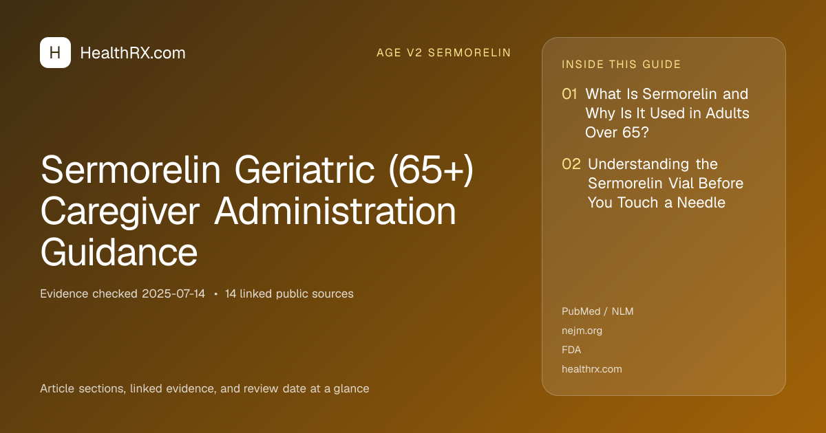 Evidence overview for Sermorelin Geriatric (65+) Caregiver Administration Guidance