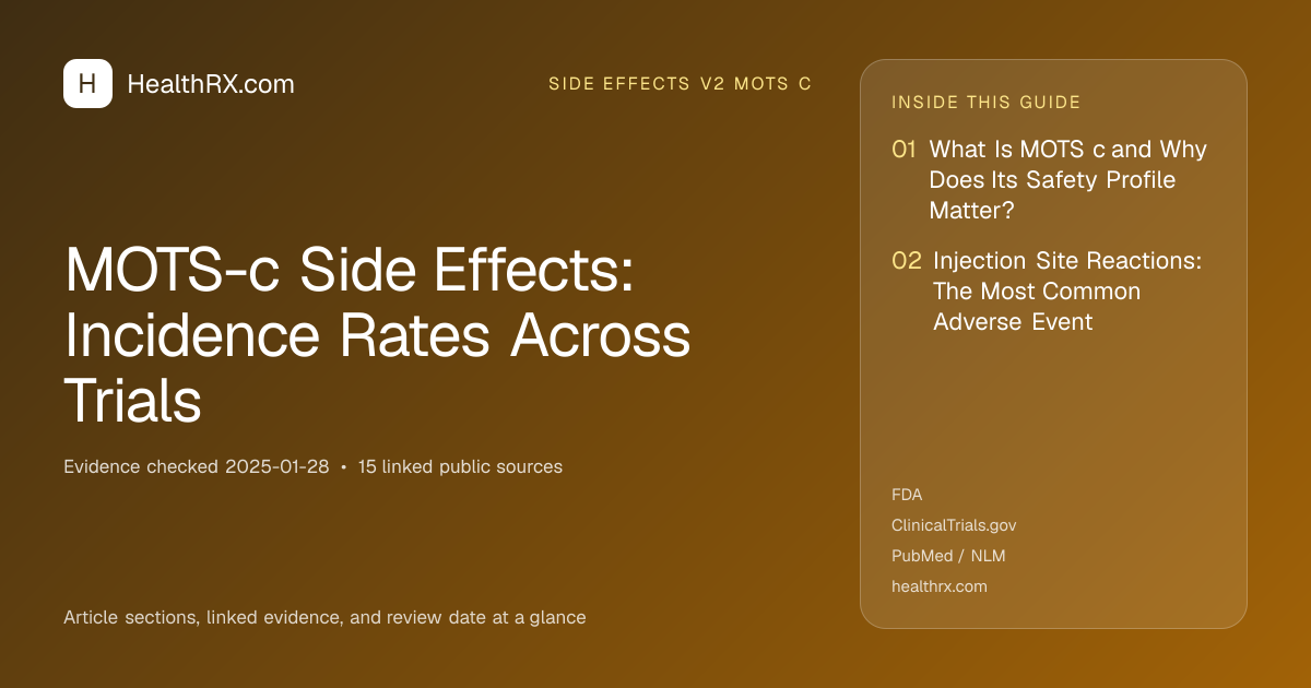 Evidence overview for MOTS-c Side Effects: Incidence Rates Across Trials