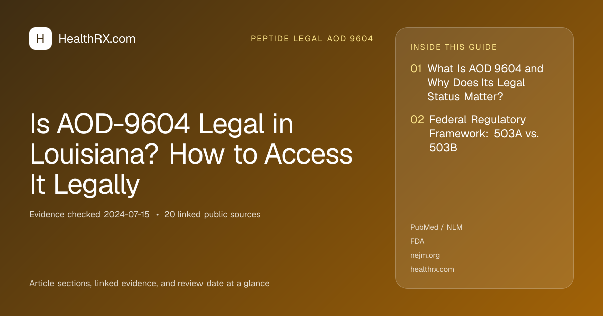 Evidence overview for Is AOD-9604 Legal in Louisiana? How to Access It Legally