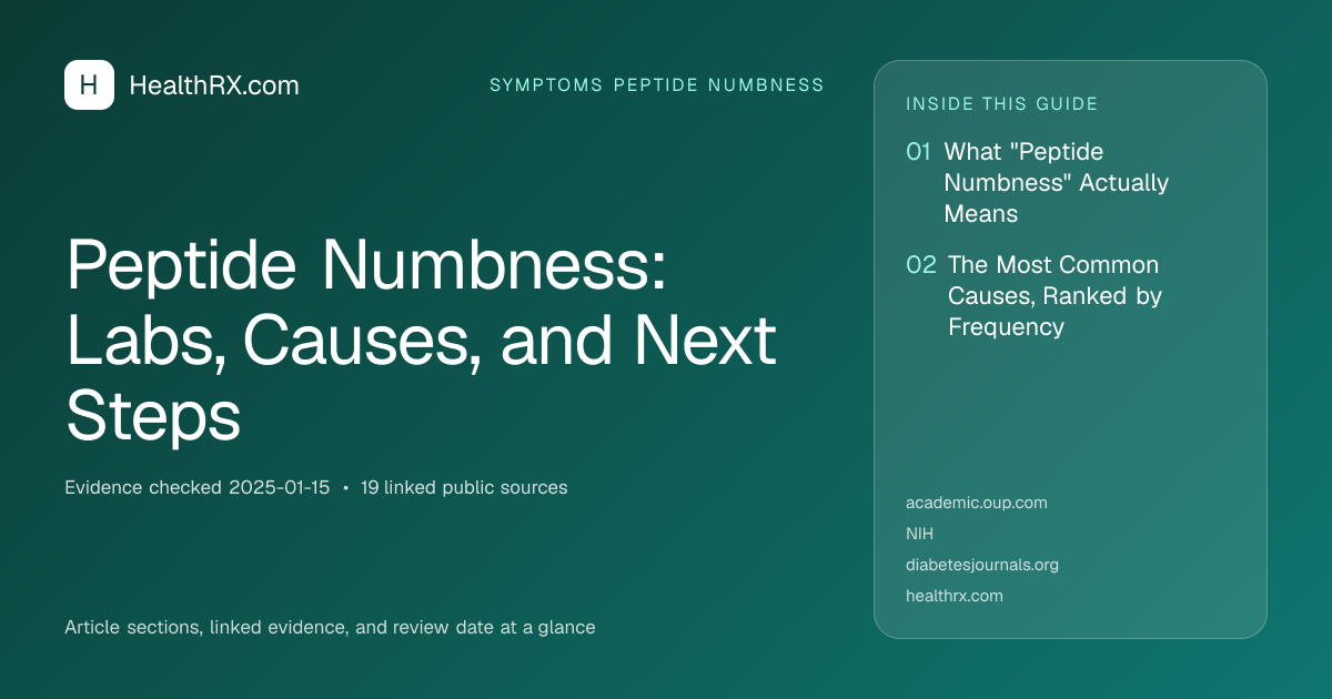 Evidence overview for Peptide Numbness: Labs, Causes, and Next Steps