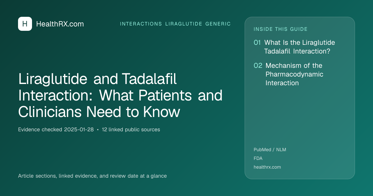 Evidence overview for Liraglutide and Tadalafil Interaction: What Patients and Clinicians Need to Know