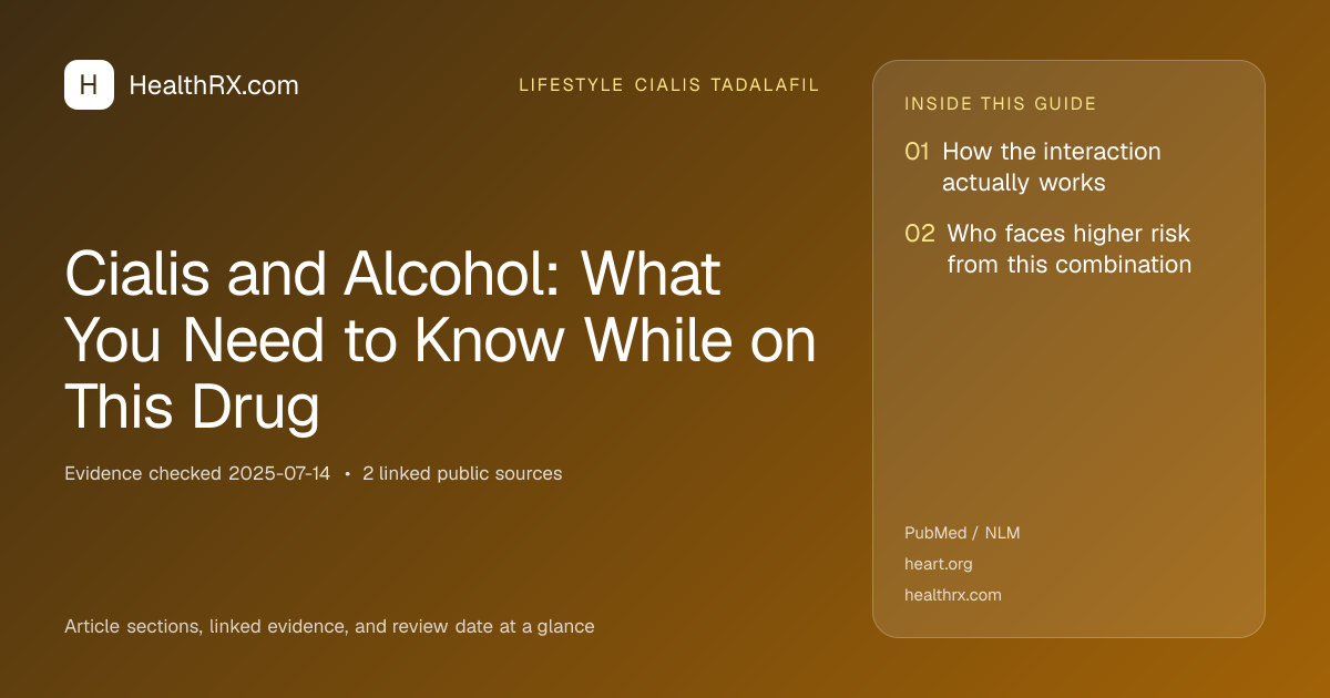 Evidence overview for lifestyle cialis tadalafil: Cialis and Alcohol: What You Need to Know While on This Drug