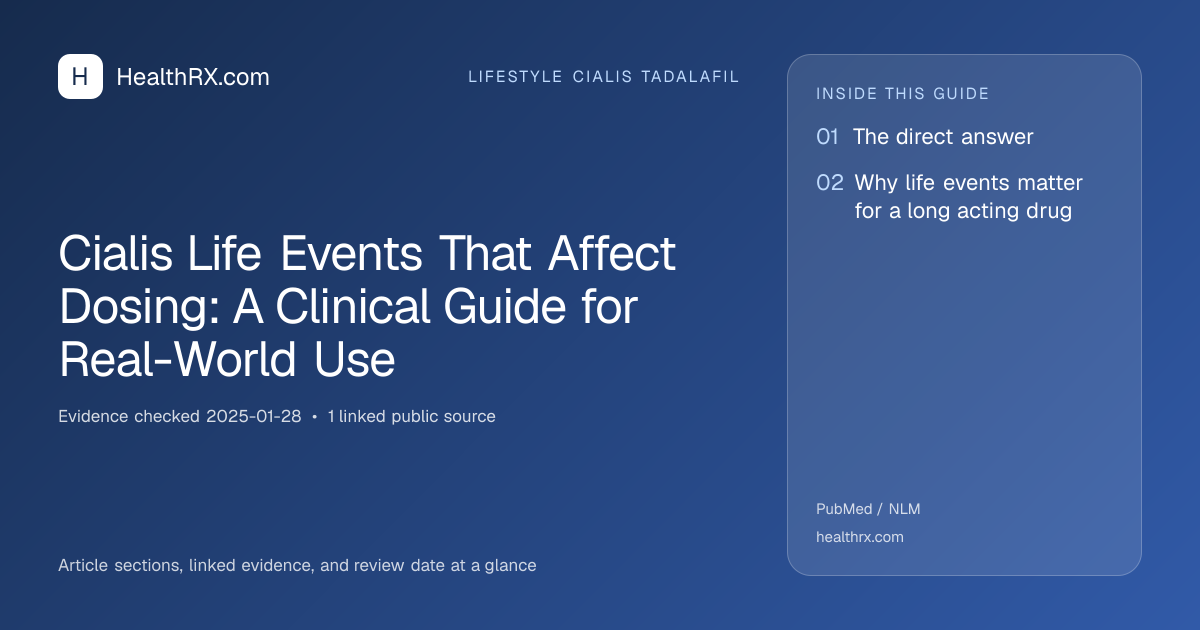Evidence overview for lifestyle cialis tadalafil: Cialis Life Events That Affect Dosing: A Clinical Guide for Real-World Use