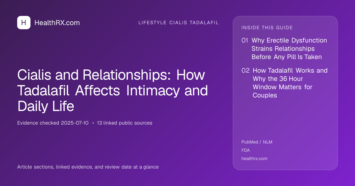 Evidence overview for lifestyle cialis tadalafil: Cialis and Relationships: How Tadalafil Affects Intimacy and Daily Life