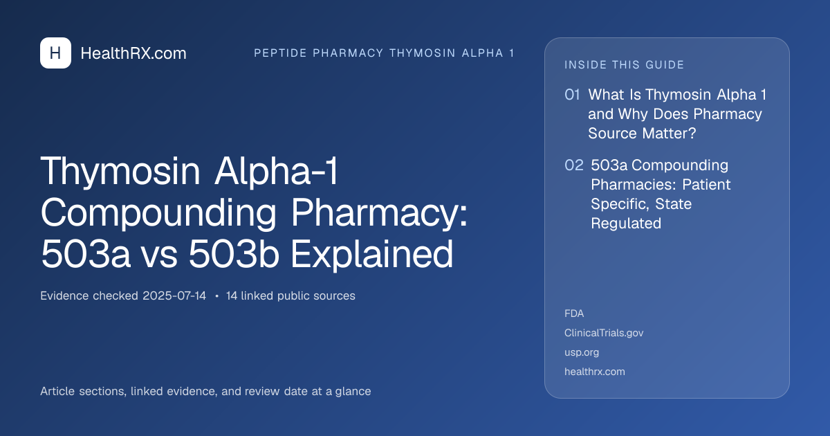 Evidence overview for Thymosin Alpha-1 Compounding Pharmacy: 503a vs 503b Explained