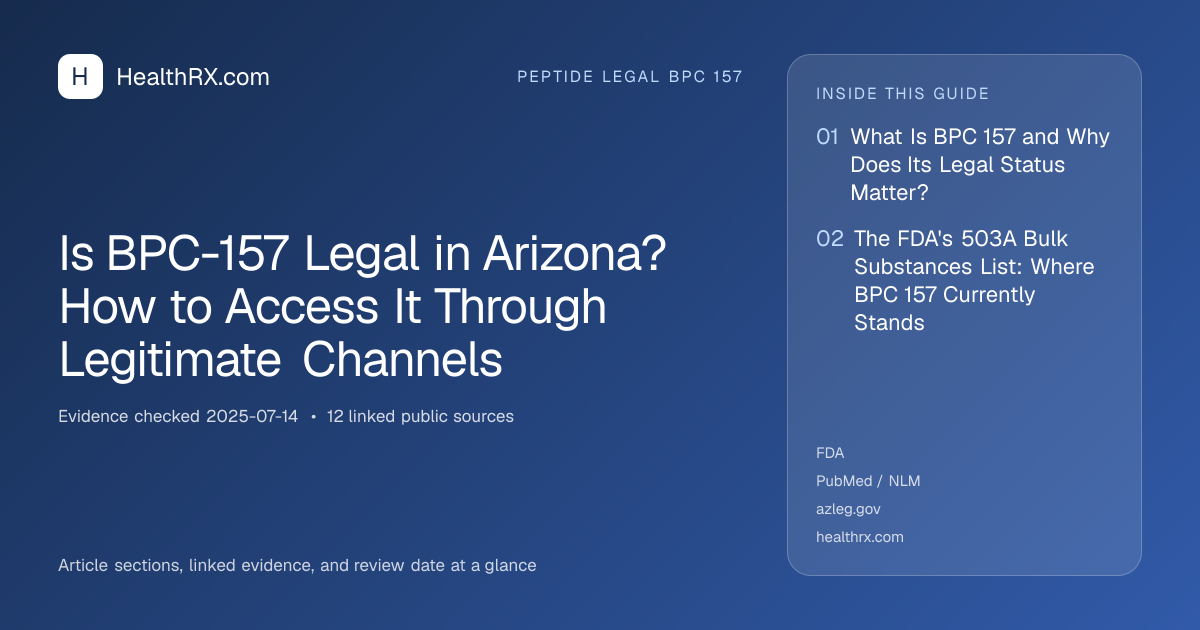 Evidence overview for Is BPC-157 Legal in Arizona? How to Access It Through Legitimate Channels