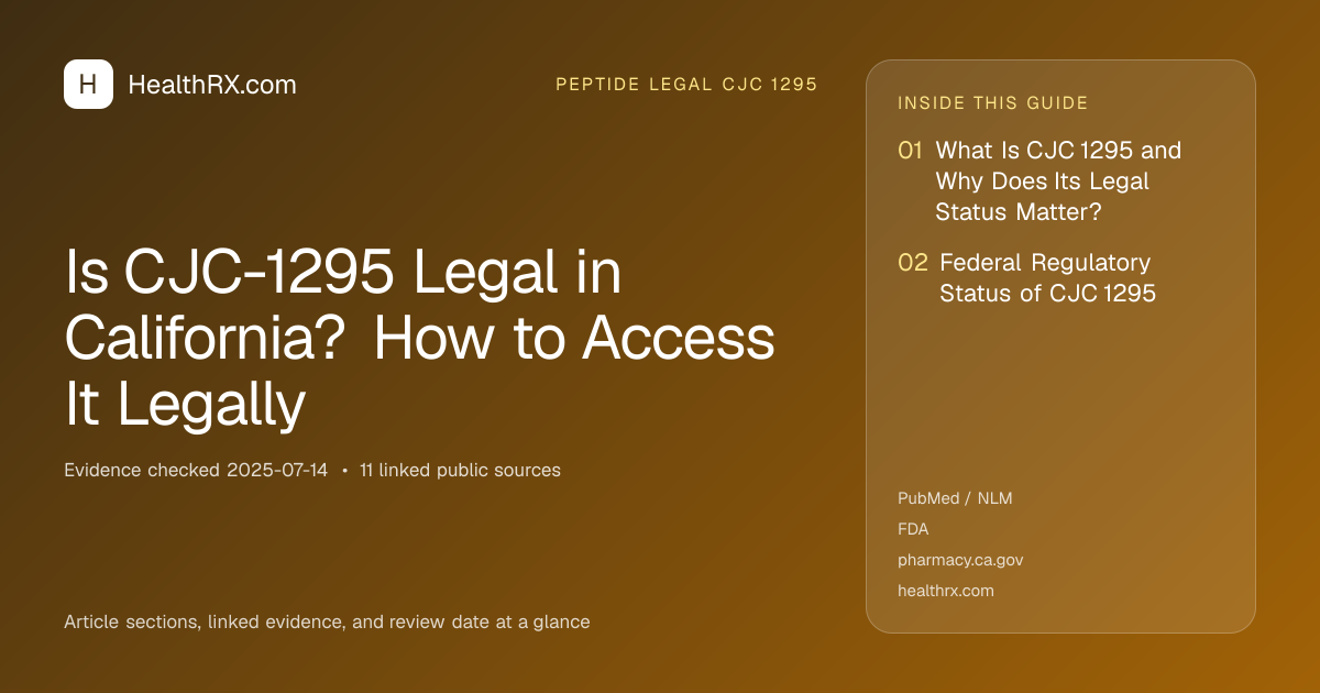 Evidence overview for Is CJC-1295 Legal in California? How to Access It Legally