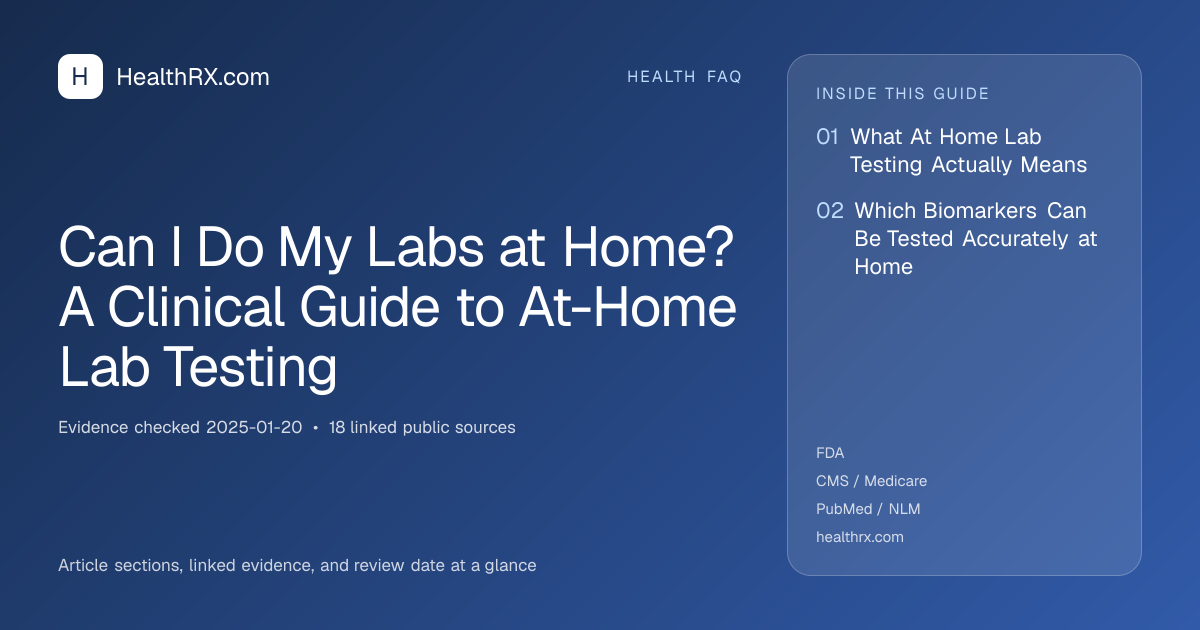 Evidence overview for Can I Do My Labs at Home? A Clinical Guide to At-Home Lab Testing