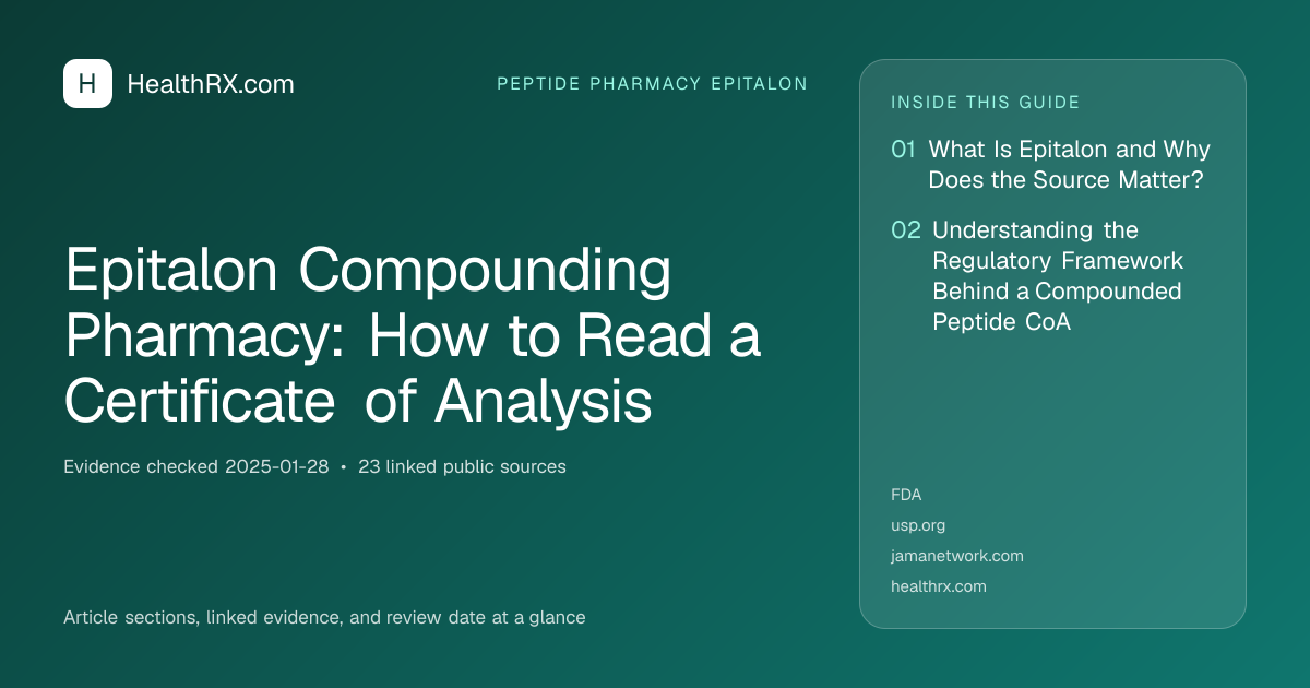 Evidence overview for Epitalon Compounding Pharmacy: How to Read a Certificate of Analysis