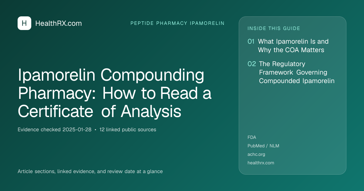 Evidence overview for Ipamorelin Compounding Pharmacy: How to Read a Certificate of Analysis