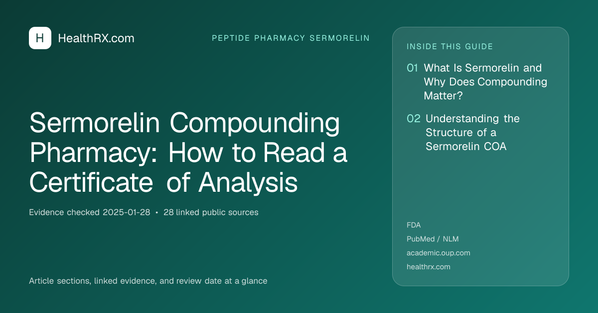 Evidence overview for Sermorelin Compounding Pharmacy: How to Read a Certificate of Analysis