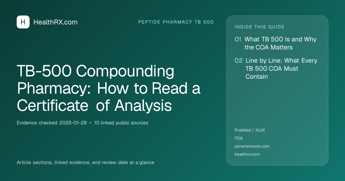 Evidence overview for TB-500 Compounding Pharmacy: How to Read a Certificate of Analysis