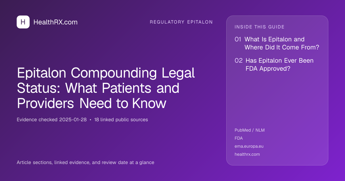 Evidence overview for Epitalon Compounding Legal Status: What Patients and Providers Need to Know