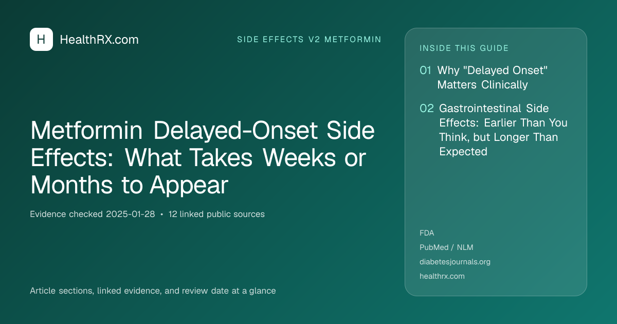 Evidence overview for Metformin Delayed-Onset Side Effects: What Takes Weeks or Months to Appear