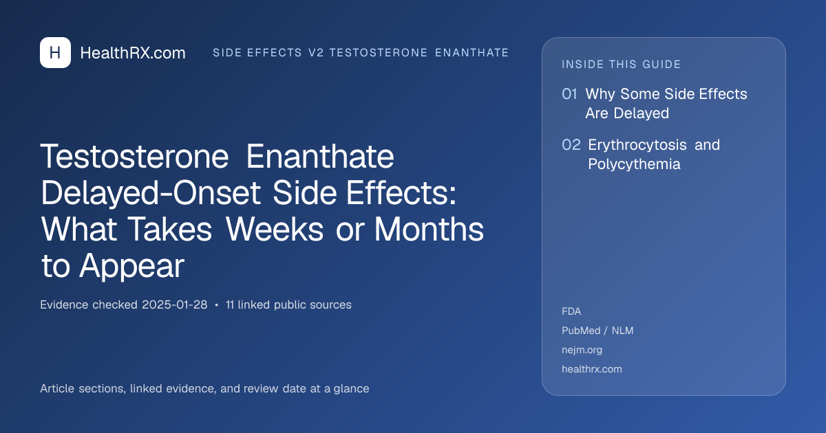 Evidence overview for Testosterone Enanthate Delayed-Onset Side Effects: What Takes Weeks or Months to Appear