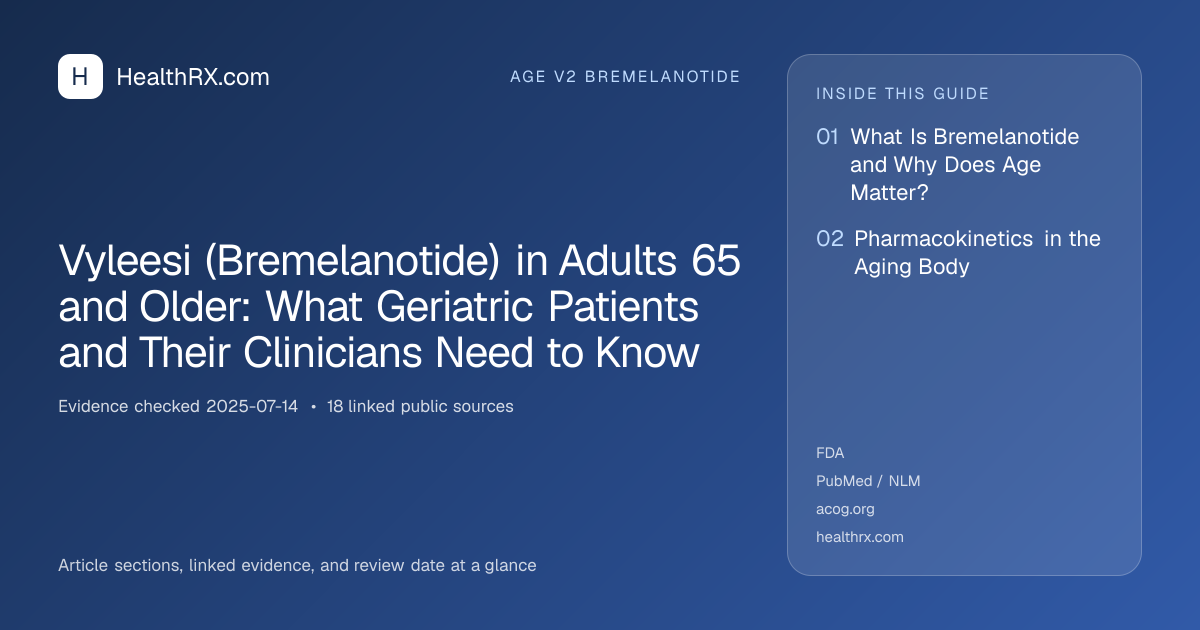 Evidence overview for Vyleesi (Bremelanotide) in Adults 65 and Older: What Geriatric Patients and Their Clinicians Need to Know