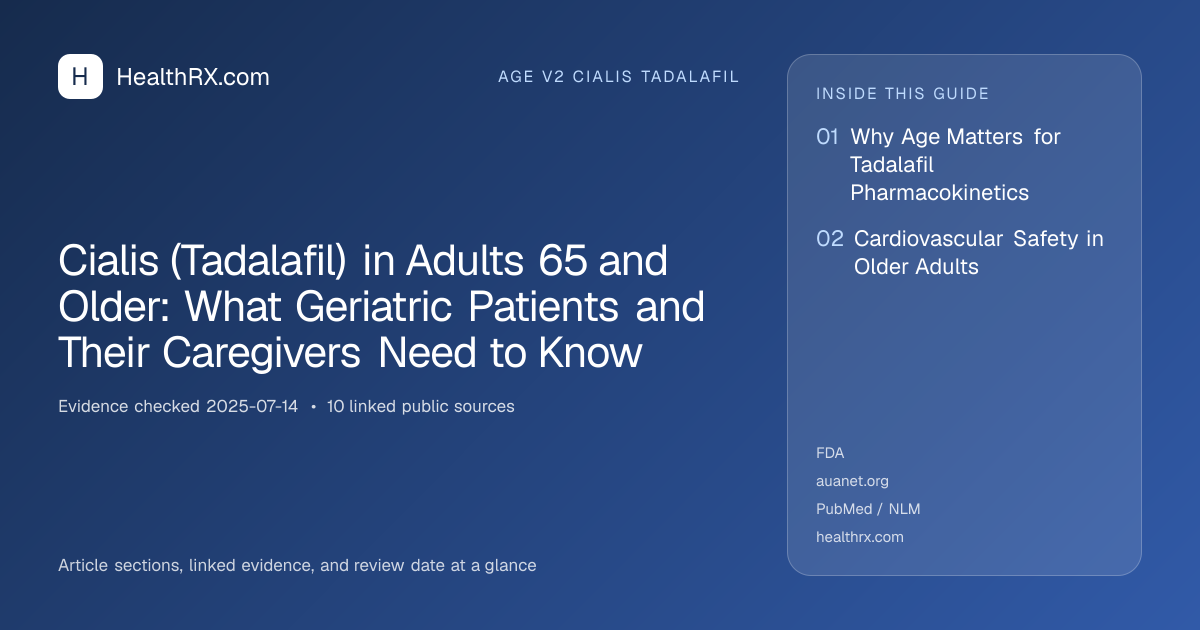 Evidence overview for age v2 cialis tadalafil: Cialis (Tadalafil) in Adults 65 and Older: What Geriatric Patients and Their Caregivers Need to Know