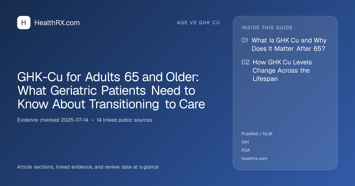 Evidence overview for GHK-Cu for Adults 65 and Older: What Geriatric Patients Need to Know About Transitioning to Care