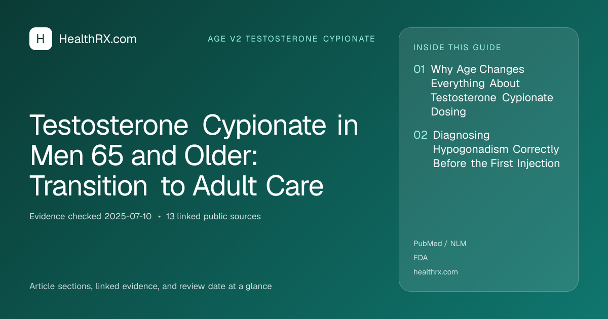 Evidence overview for Testosterone Cypionate in Men 65 and Older: Transition to Adult Care