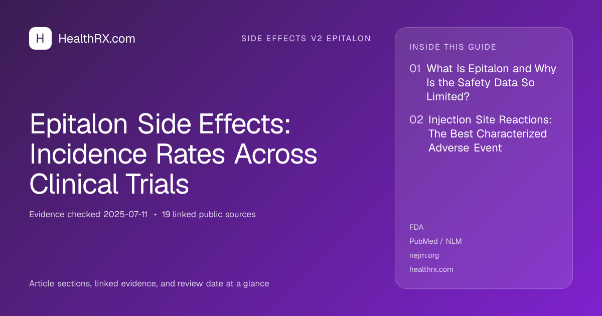 Evidence overview for Epitalon Side Effects: Incidence Rates Across Clinical Trials