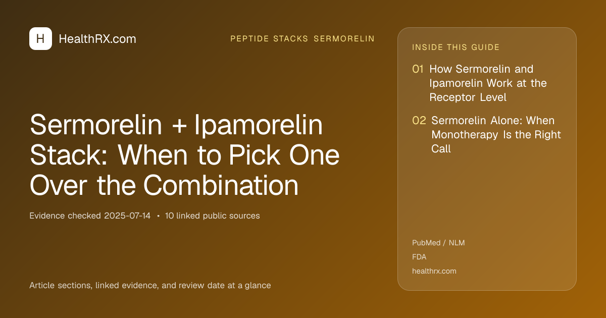 Evidence overview for Sermorelin + Ipamorelin Stack: When to Pick One Over the Combination