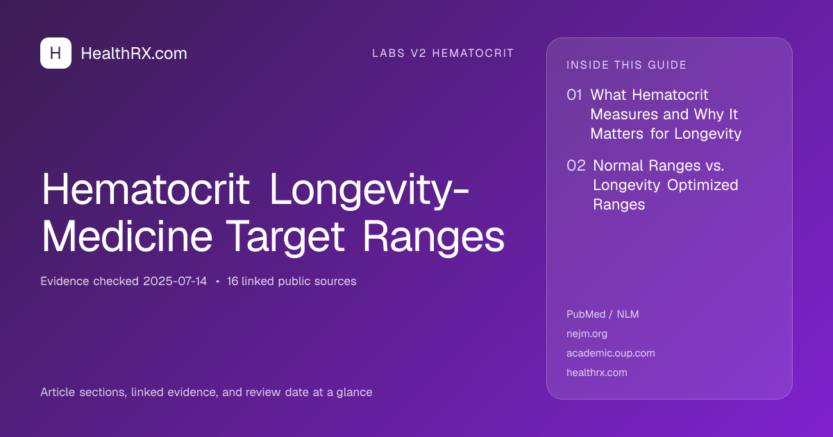 Evidence overview for Hematocrit Longevity-Medicine Target Ranges