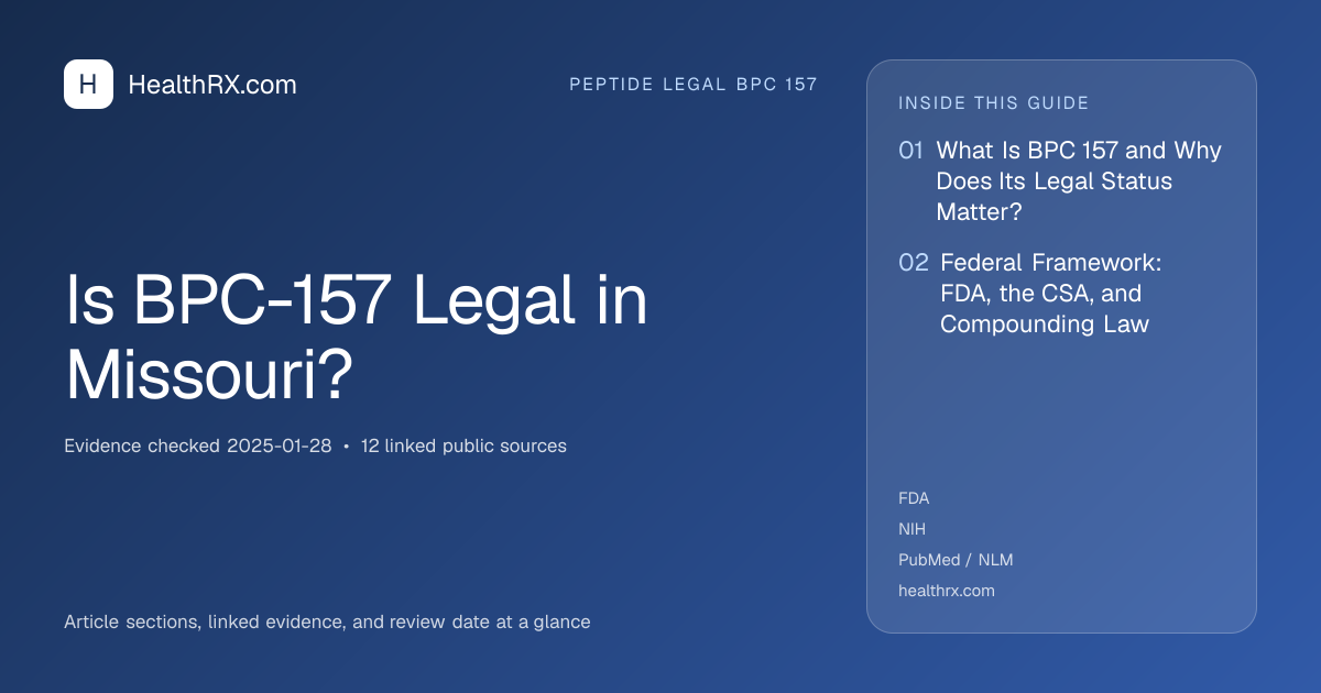 Evidence overview for Is BPC-157 Legal in Missouri?