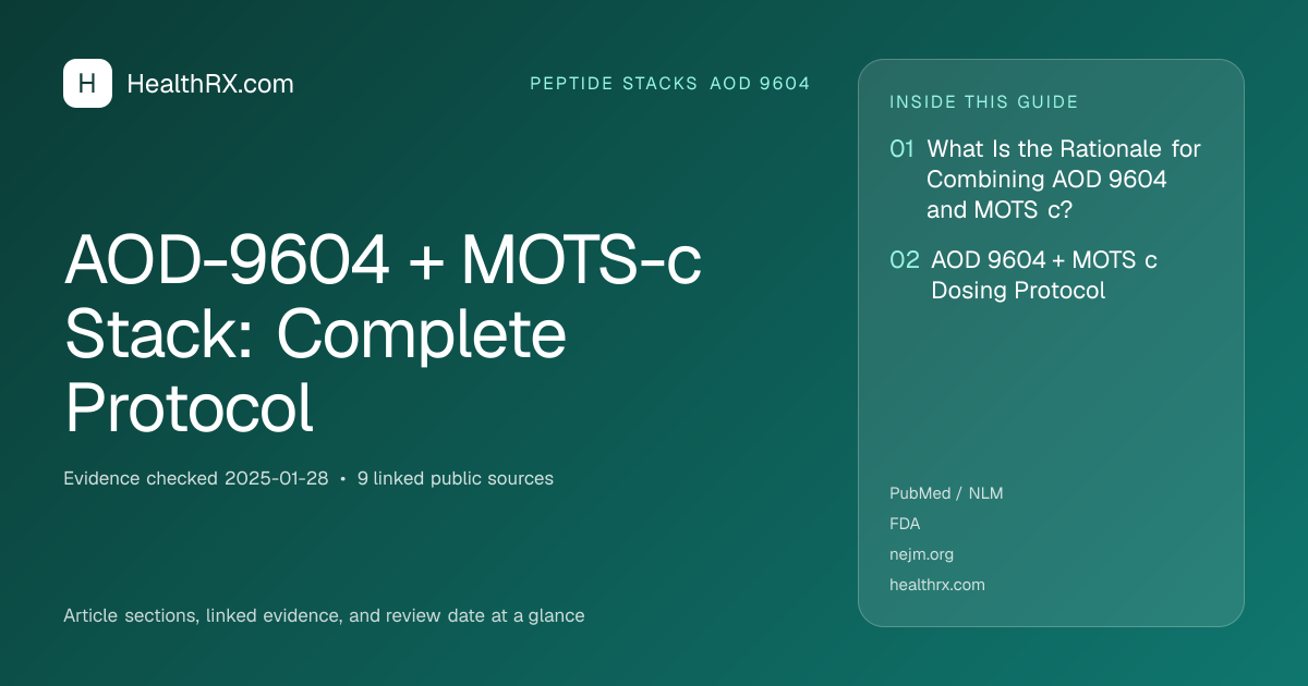 Evidence overview for AOD-9604 + MOTS-c Stack: Complete Protocol